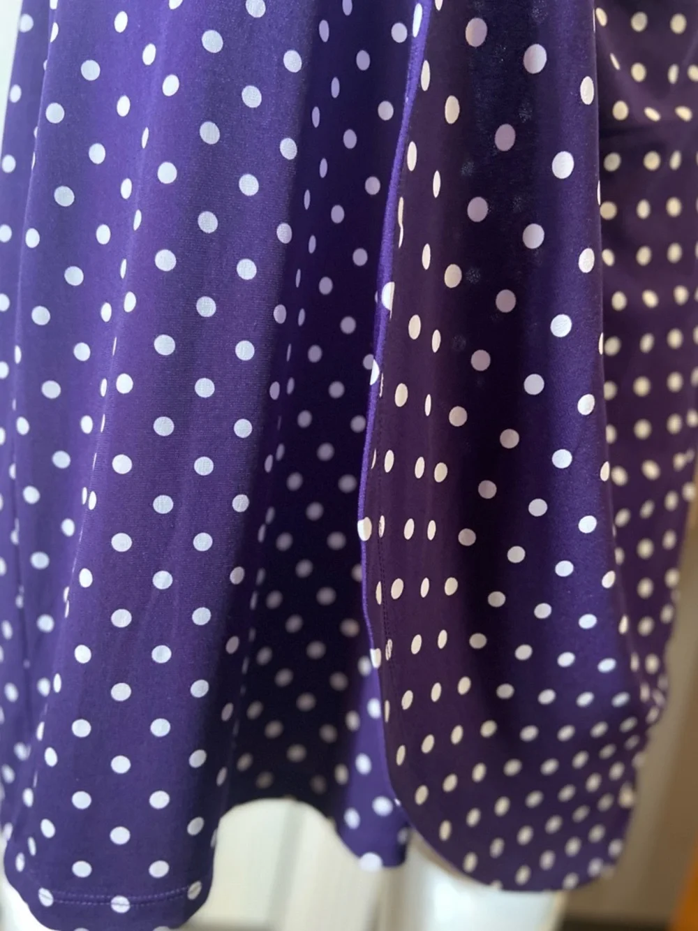 Connected Apparel~Polka Dot~Wrap Dress~Sunburst Side Pleats~1/2 Sleeve~Size 16